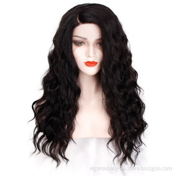 Vigorous Natural Wave Side Part Synthetic Lace Front Wig Heat Resistant Long Wavy Hair Wigs for Black Women